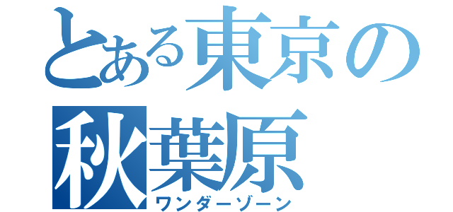 とある東京の秋葉原（ワンダーゾーン）