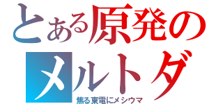 とある原発のメルトダウン（焦る東電にメシウマ）