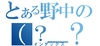 とある野中の（？＿？）（インデックス）