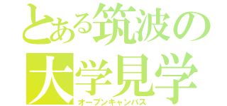 とある筑波の大学見学（オープンキャンパス）