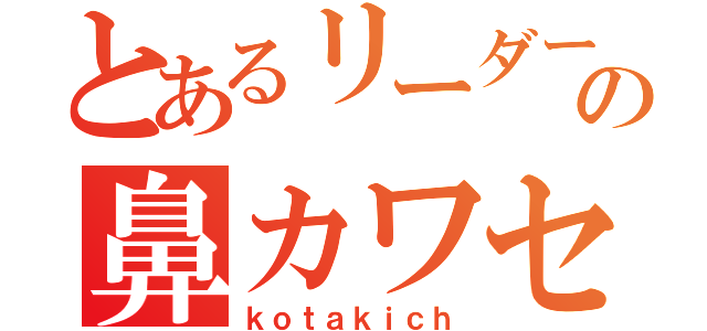 とあるリーダーの鼻カワセミ（ｋｏｔａｋｉｃｈ）