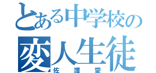 とある中学校の変人生徒会副会長（佐護愛）