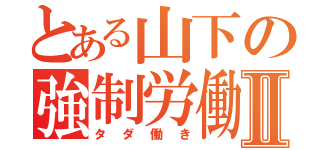 とある山下の強制労働Ⅱ（タダ働き）