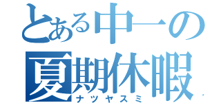 とある中一の夏期休暇（ナツヤスミ）