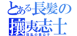 とある長髪の攘夷志士（狂乱の貴公子）