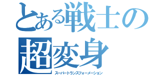 とある戦士の超変身（スーパートランスフォーメーション）