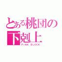 とある桃団の下剋上（ＰＩＮＫ ＢＬＯＣＫ）