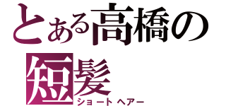 とある高橋の短髪（ショートヘアー）