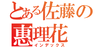 とある佐藤の惠理花（インデックス）