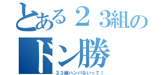 とある２３組のドン勝（２３組ハンパないって！）