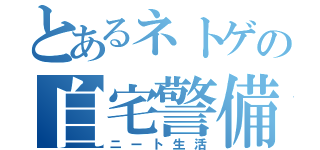 とあるネトゲの自宅警備（ニート生活）