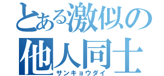 とある激似の他人同士（サンキョウダイ）