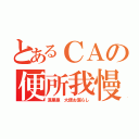 とあるＣＡの便所我慢（満里亜　大便お漏らし）