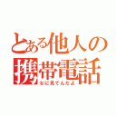 とある他人の携帯電話（なに見てんだよ）