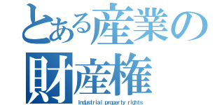 とある産業の財産権（Ｉｎｄｕｓｔｒｉａｌ ｐｒｏｐｅｒｔｙ ｒｉｇｈｔｓ）