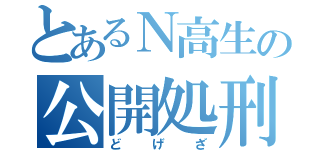 とあるＮ高生の公開処刑（どげざ）