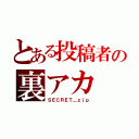 とある投稿者の裏アカ（ＳＥＣＲＥＴ＿ｚｉｐ）