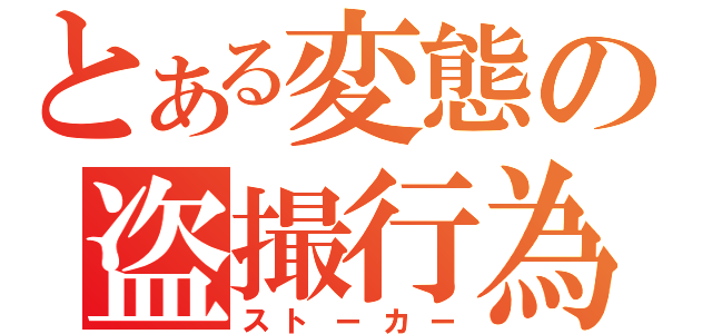 とある変態の盗撮行為（ストーカー）