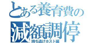 とある養育費の減額調停（持ち逃げホスト編）