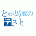 とある馬鹿のテスト（地獄）