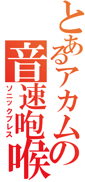 とあるアカムの音速咆喉（ソニックブレス）