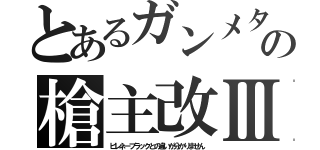 とあるガンメタの槍主改Ⅲ（ビレネーブラックとの違いが分かりません）