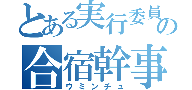 とある実行委員の合宿幹事（ウミンチュ）