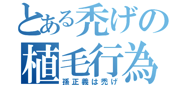 とある禿げの植毛行為（孫正義は禿げ）