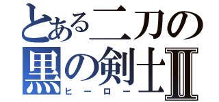 とある二刀の黒の剣士Ⅱ（ヒーロー）