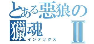 とある惡狼の獵魂Ⅱ（インデックス）
