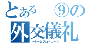 とある ⑨の外交儀礼（マナーとプロトコール）