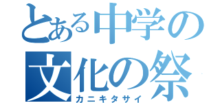 とある中学の文化の祭典（カニキタサイ）