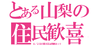 とある山梨の住民歓喜（４／２８の東大王は同時ネット）