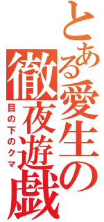 とある愛生の徹夜遊戯（目の下のクマ）