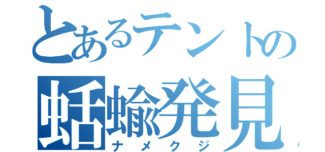 とあるテントの蛞蝓発見（ナメクジ）