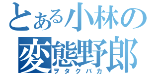 とある小林の変態野郎（ヲタクバカ）