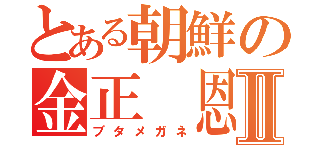 とある朝鮮の金正 恩Ⅱ（ブタメガネ）