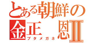 とある朝鮮の金正 恩Ⅱ（ブタメガネ）