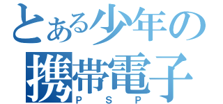 とある少年の携帯電子機（ＰＳＰ）