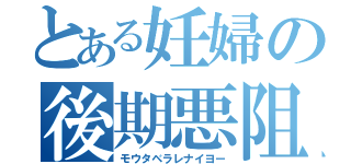 とある妊婦の後期悪阻（モウタベラレナイヨー）