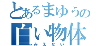 とあるまゆうの白い物体（みえない）