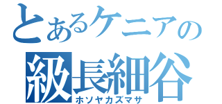 とあるケニアの級長細谷（ホソヤカズマサ）