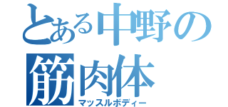 とある中野の筋肉体（マッスルボディー）