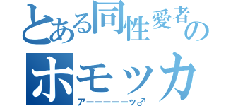 とある同性愛者のホモッカー（アーーーーーッ♂）