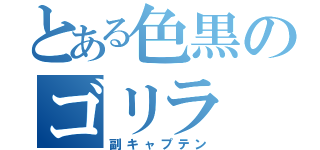 とある色黒のゴリラ（副キャプテン）