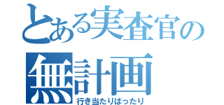 とある実査官の無計画（行き当たりばったり）