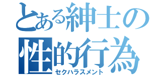 とある紳士の性的行為（セクハラスメント）