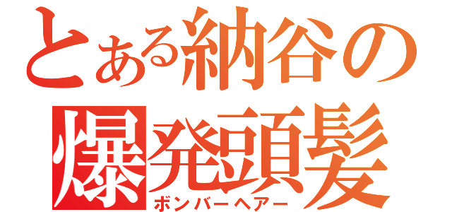 とある納谷の爆発頭髪（ボンバーヘアー）