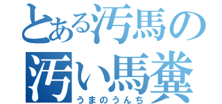 とある汚馬の汚い馬糞（うまのうんち）