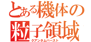 とある機体の粒子領域（クアンタムバースト）